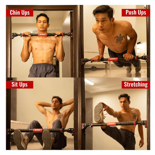 Adjustable Doorway Pull-Up Bar – No Screws | Heavy-Duty 200KG Home Workout Bar