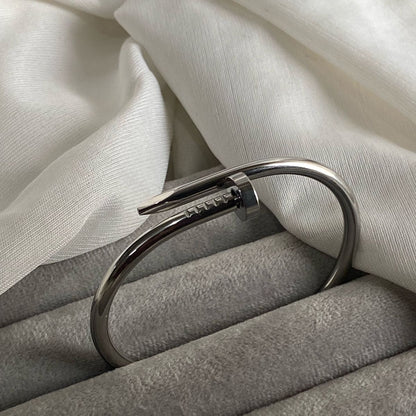 Minimalist Nail Bangle Bracelet – Gold & Silver Tone