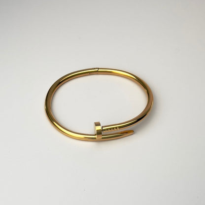 Minimalist Nail Bangle Bracelet – Gold & Silver Tone