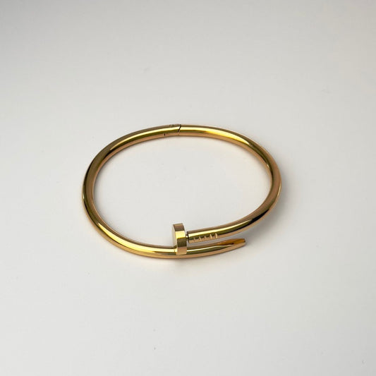 Minimalist Nail Bangle Bracelet – Gold & Silver Tone