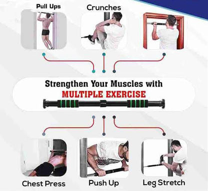 Adjustable Doorway Pull-Up Bar – No Screws | Heavy-Duty 200KG Home Workout Bar