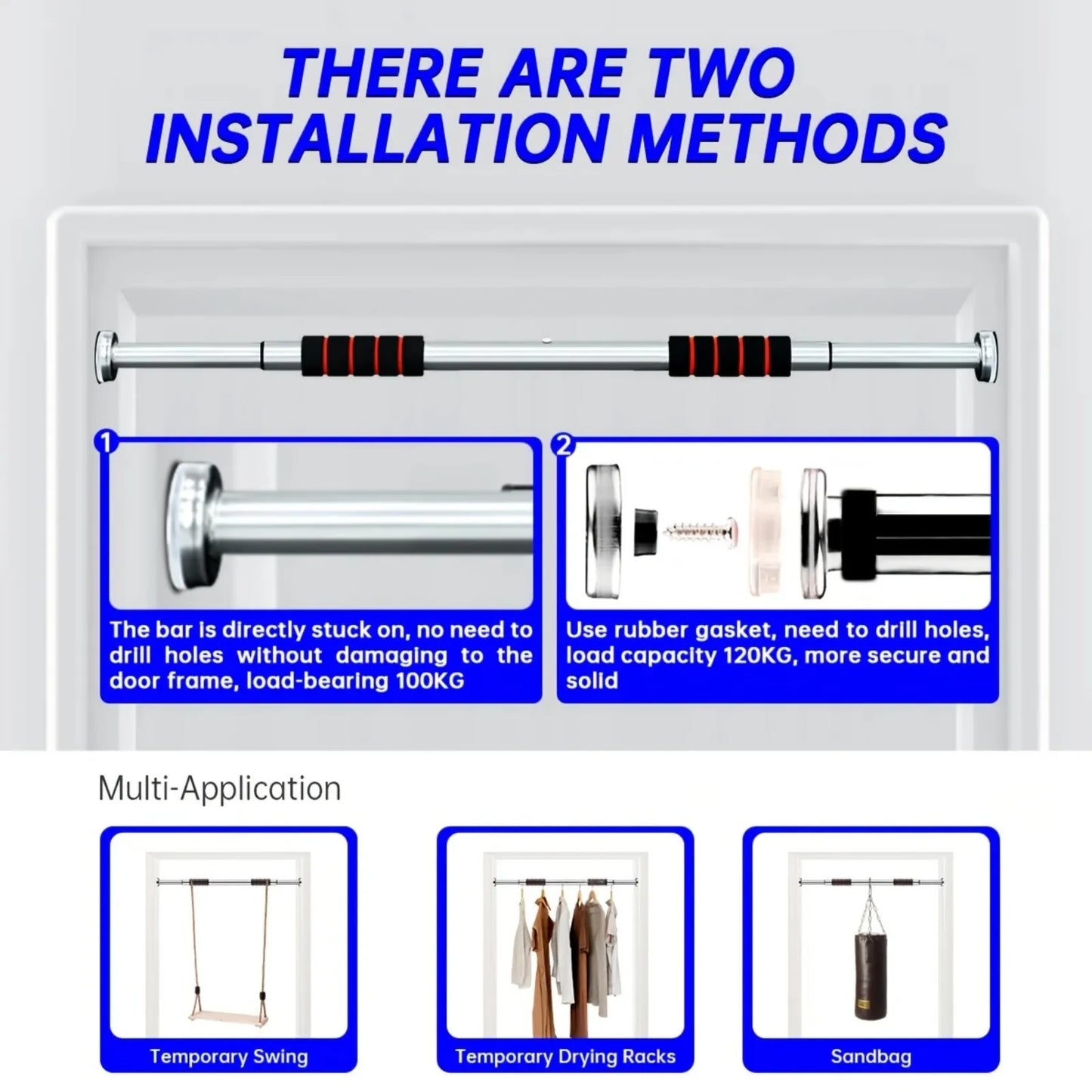 Adjustable Doorway Pull Up Bar – Iron Gym Chin Up Bar for Home Workout