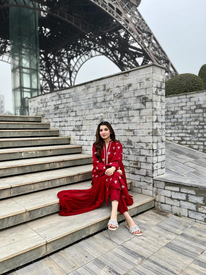 Noor Jahan - Embroidered 3pc Arabic Lawn