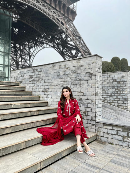 Noor Jahan - Embroidered 3pc Arabic Lawn