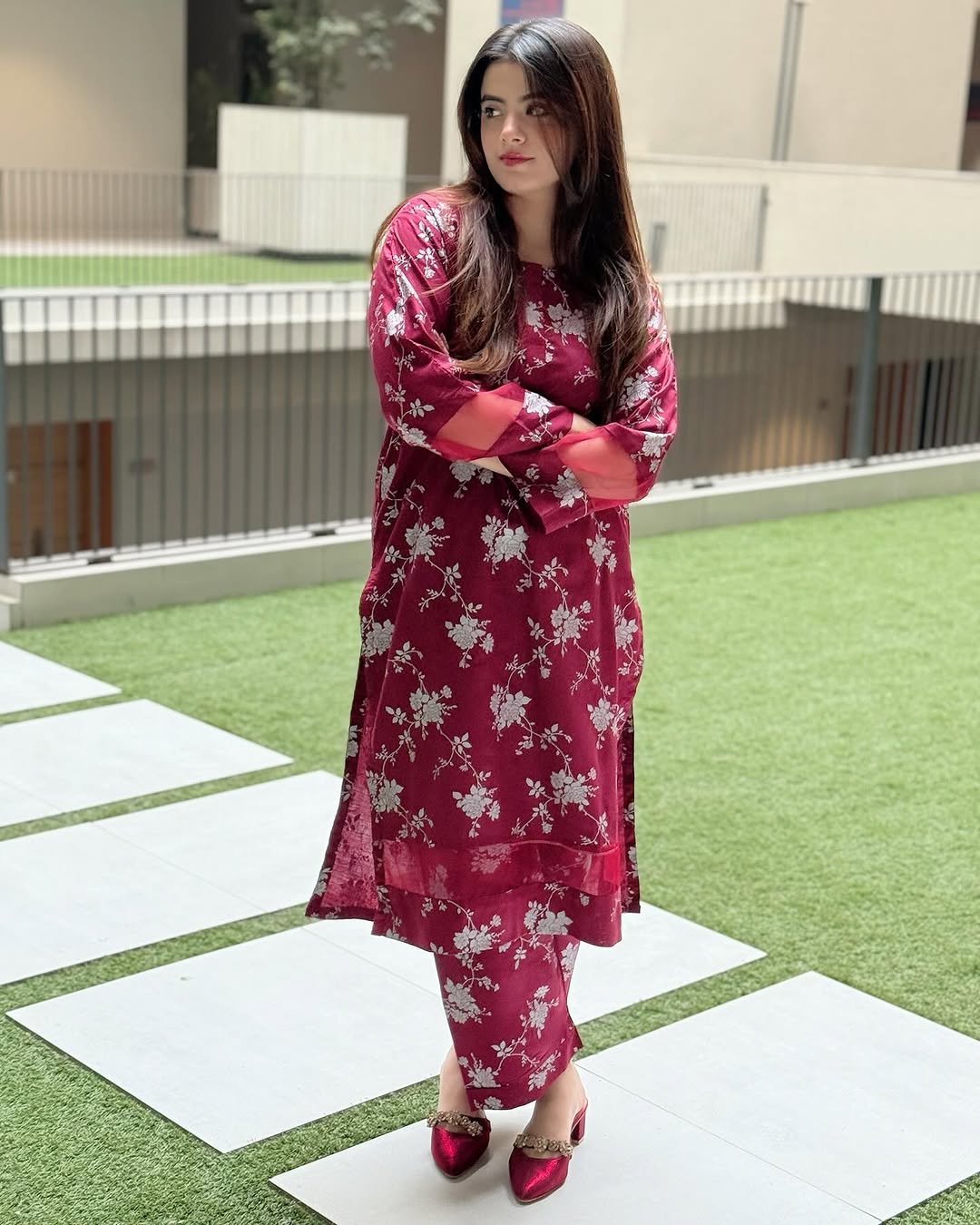 Rehaa – Printed Long Shirt & Trouser Set