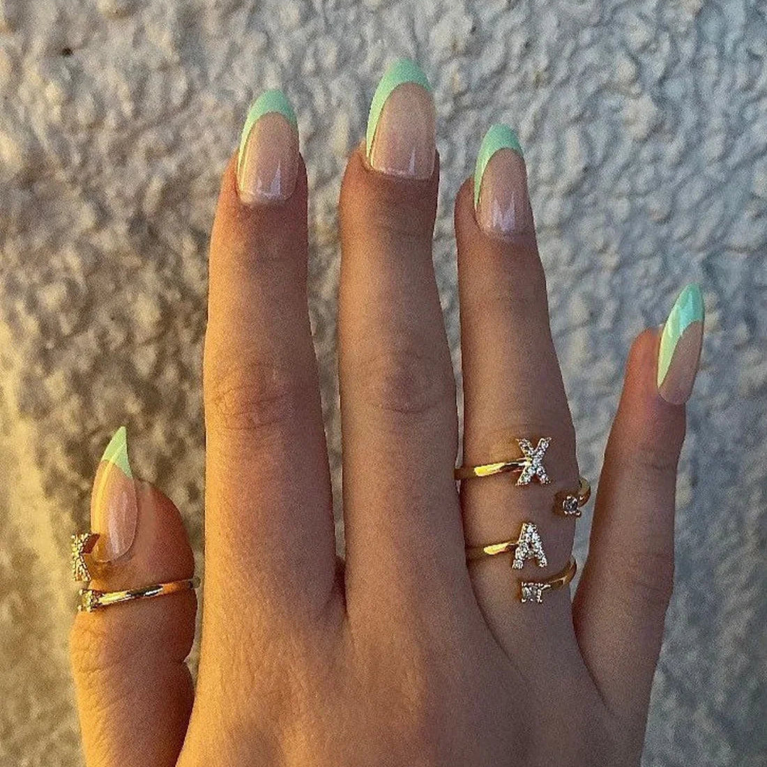 Trendy 14K Gold Initial Ring – A-Z Letters